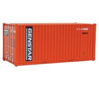 Walthers Cornerstone 531755 GENSTAR - Maqueta de maqueta (Naranja, Azul, Blanco, HO Scale Model 20' Foot Container