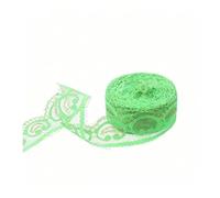 Waltonalice 2 Rolle 20 M Spitzenband Spitze Bänder mit Glitzer-Akzent Stickerei spitzenbordüre Spitzenband Rollen für DIY-Kleidung Dekoration Scrapbooking & Handwerksprojekte Gold-Grün