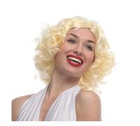 Waltonalice 20 y 30 pelucas de Marilyn Monroe para mujer, pelo sintético rizado, pelo sintético completo rubio para Cabaret, carnaval, Halloween, fiesta, cosplay, fiesta temática, uso diario, festival