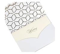 Waltonalice 24 tarjetas de invitación de boda con sobre, 12,7 x 18,5 cm, invitaciones de boda, tarjetas de invitación de boda, tarjetas de invitación de boda para boda, aniversario, 3# corazón blanco