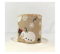 Waltonalice 3 M Juteband Sackleinenrolle 11CM Breit Leinenband Geschenkband Dekoband Jute Bänder natürliche Vintage Bastelband Weihnachtband für DIY Handwerk Hochzeit Party Schneemann