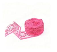 Waltonalice 5 Rolle 50 M Spitzenband Spitze Bänder mit Glitzer-Akzent Stickerei spitzenbordüre Spitzenband Rollen für DIY-Kleidung Dekoration Scrapbooking & Handwerksprojekte Gold-Rosa