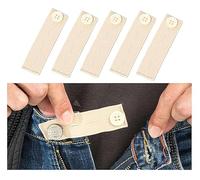 Waltonalice 5 unidades de extensión de cintura elástica para pantalones, extensión de botones, extensión de botón, extensión de cintura ajustable, extensión de botones para pantalones cortos, vaqueros