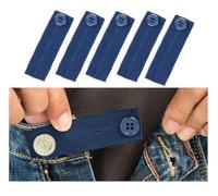 Waltonalice 5 unidades de extensión de cintura elástica para pantalones, extensión de botones, extensión de botón, extensión de cintura ajustable, extensión de botón para pantalones cortos, vaqueros