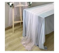 Waltonalice Camino de mesa de tul de 150 x 200 cm con perlas, camino de mesa de organza transparente, decoración de mesa para Navidad, boda, despedida de soltera, baby shower, fiesta de cumpleaños