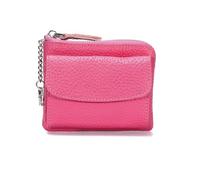Waltonalice Cartera de piel con cremallera, gran espacio de almacenamiento, acordeón, tarjetero, billetera RFID bloqueo, doble compartimento con cremallera, talla única para hombre o mujer, Rosa.