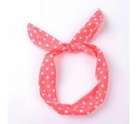 Waltonalice Diadema de lunares con orejas de conejo, bandana, Rockabilly, alambre para el pelo, diadema, vintage, diadema para el pelo, accesorios para el pelo para mujer, color rojo sandía, 1 pieza