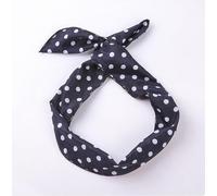 Waltonalice Diadema de lunares con orejas de conejo, bandana, Rockabilly, alambre vintage, diadema para el pelo, accesorios para el pelo para mujer, azul marino, 2 unidades