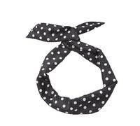 Waltonalice Diadema de lunares con orejas de conejo, bandana, Rockabilly, alambre vintage, diadema para el pelo, accesorios para el pelo para mujer, color negro, 2 unidades