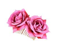 Waltonalice Peineta rosa para bodas, accesorios para el pelo, horquillas para el pelo para mujer, bailarina de flamenco, accesorio para el pelo para bodas, compromisos, bailes, fiestas, color rojo