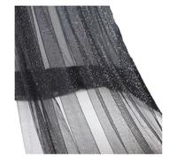 Waltonalice Tela de tul brillante de malla, tela decorativa para costura, manualidades, falda tutú, velo de novia, arco de boda, decoración de fiestas, ropa, cortinas, 150 cm de ancho, color negro