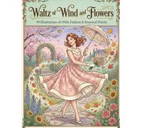 Waltz of Wind and Flowers: An Adult Coloring Book of 1950s Fashion and Seasonal Breezes