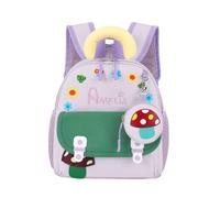 Wamantic Mochila Personalizada Infantil con Nombre Mochila de Setas para Guardería y Preescolar Mochila Escolar con Bolsito Regalos para Niños y Niñas