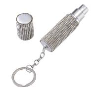 Wambere 1 botella de perfume de 5 ml con piedras de estrás, atomizador de perfume, llavero, atomizador de bolsillo, rellenable, vaporizador de perfume vacío, botella de spray portátil para viajes,