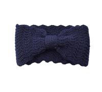 Wambere 1 Stück Damen Stirnband mit Knoten Winter Mädchen Warm Gestrickte Haarband Gehörschutz-Stirnband Elastische Haarreifen Frauen Haarbänder Häkelarbeit Kopfband Warme Wintergeschenke,Marineblau