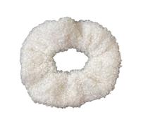 Wambere 10 gomas para el pelo de piel sintética Scrunchies para coleta, pompones para la cabeza, soporte para cola de caballo, accesorios para el pelo, cuerda de pelo mullida, color blanco B