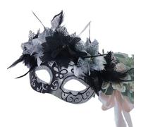 Wambere 2 antifaz mexicano del Día de los Muertos con flor de Halloween, máscara de muerte, máscara de halloween, máscara pintada de plástico, accesorios para carnaval, para disfraces, máscaras de