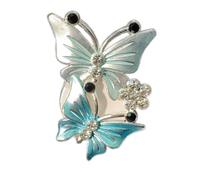 Wambere 2 clips de perfume de doble mariposa para salida de aire de coche, clip de liberación de aire para coche, clip difusor de perfume, clip de mariposa, decoración interior del coche, azul