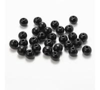 Wambere 200 unidades de 12 mm de diámetro, cuentas de madera de colores, redondas, para enhebrar, perlas dispersas, cuentas de madera con agujero para pulseras DIY, collares, bisutería, color negro