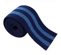 Wambere 3 m x 5 cm, banda de goma elástica, a rayas, plana, elástica, banda de punto elástica para bricolaje, bandas de cintura, accesorios, color azul y azul, 3 m