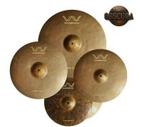 WAMBOOKA Obscura - Platos para batería profesionales de B25 - Serie Obscura - Platos de B25 Dark trabajao a mano, sello oscuro, sustain controlado. (Set estándar de 14, 16, 18, 20 pulgadas)