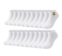 Wamicu 10 Pares Calcetines Tobilleros Hombre Mujer - Cortos de Algodón Peinado Suave - Transpirables y Cómodos para Uso Diario, Blancos, Talla 39-42