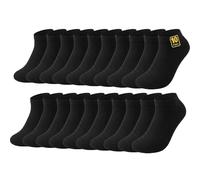 Wamicu 10 Pares Calcetines Tobilleros Hombre Mujer - Cortos de Algodón Peinado Suave - Transpirables y Cómodos para Uso Diario, Negros, Talla 43-46