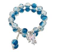 WAMIZEU Hetian - Pulsera de jade con campanilla de oración y paz, pulsera de la suerte Feng Shui de jade natural, joyería china hecha a mano para madre, talla única, Metal, No es una piedra preciosa