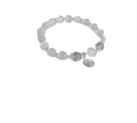 WAMIZEU Hetian - Pulsera de jade con campanilla de oración y paz, pulsera de la suerte Feng Shui de jade natural, joyería china hecha a mano para madre, talla única, Metal, No es una piedra preciosa