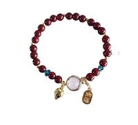 WAMIZEU Hetian - Pulsera de jade con campanilla de oración y paz, pulsera de la suerte Feng Shui de jade natural, joyería china hecha a mano para madre, talla única, Metal, No es una piedra preciosa