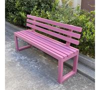 WAMJ AQDY Banco Jardín Exterior de Acero Galvanizado, Banco de Terraza con Respaldo Ergonómico, Exterior Robusto para Parque Balcón, Fácil Montaje(Pink,100cm/39in)