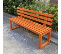 WAMJ AQDY Banco Jardín Exterior de Acero Galvanizado, Banco de Terraza con Respaldo Ergonómico, Exterior Robusto para Parque Balcón, Fácil Montaje(Orange,150cm/59in)
