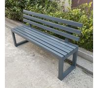 WAMJ AQDY Banco Jardín Exterior de Acero Galvanizado, Banco de Terraza con Respaldo Ergonómico, Exterior Robusto para Parque Balcón, Fácil Montaje(Gray,100cm/39in)