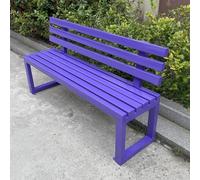 WAMJ AQDY Banco Jardín Exterior de Acero Galvanizado, Banco de Terraza con Respaldo Ergonómico, Exterior Robusto para Parque Balcón, Fácil Montaje(Purple,100cm/39in)