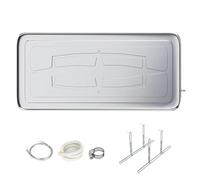 WAMJ AQDY Bandeja de Condensación con Soporte para Aire Acondicionado, Bandeja de Goteo de Aire Acondicionado de Acero Inoxidable con Manguera de 2 M(100x47.5x4cm (39.4x18.7x1.6in))