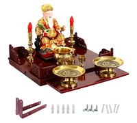 WAMJ AQDY Estante de Altar de Madera, Mesa de Altar de Pared, Soporte para Objetos Sagrados de Puja China, Mesa de Oración para Sala de Estar o Estudio(45x36cm)