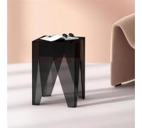 WAMJ AQDY Mesa Auxiliar Moderna de Acrílico Transparente, Mesa Auxiliar Sofa, Capacidad 132 Lbs, Sin Montaje, 35x35x48cm para Salón, Dormitorio, Baño(Black)
