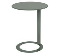 WAMJ AQDY Mesa Auxiliar Moderna de Metal en Forma de C, Mesa Auxiliar Redonda con Base en Forma de O, Capacidad de 6 kg, Fácil de Montar, para Sala, Dormitorio y Oficina(Gray,48x56cm)