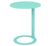 WAMJ AQDY Mesa Auxiliar Moderna de Metal en Forma de C, Mesa Auxiliar Redonda con Base en Forma de O, Capacidad de 6 kg, Fácil de Montar, para Sala, Dormitorio y Oficina(Green,48x56cm)