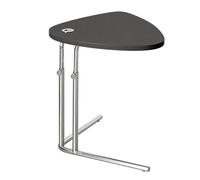 WAMJ AQDY Mesa Auxiliar Pequeña de Altura Ajustable para Sofá, con Estructura de Acero Inoxidable 201 y Tablero de Madera, Asa Oculta para Sala De Estar(Black)