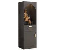 WAMJ AQDY Mesa de Meditación de Altar con Almacenamiento, Mesa de Altar, Nicho de Buda para Incienso y Oración, para Sala de Estar y Estudio(Black,40cm/15.8in)