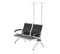 WAMJ AQDY Silla Phlebotom Médico con Soporte para Suero, Sillón de Flebotomía y Extracción de Sangre para Hospital, Clínica, Sala de Espera y Recepción(Black,126cm/49.6in)