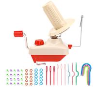 Wamkon 54 bobinadores de bolas de hilo rojo, bobinadora de bolas de lana, telar de hilo, hilo manual Swift, máquinas de bobinado de lana con 20 marcadores de punto de punto, agujas de plástico