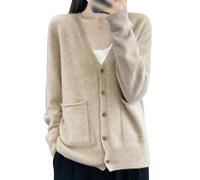 WAMVZYX Cardigan Mujer Cárdigan De Mujer Mezcla De Lana Cálido Manga Larga Suéter Abierto por Delante Abrigos Jersey De Punto Liso Chaqueta Cárdigan Cárdigan De Cachemira para Mujer Primavera Oto