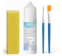 WAN2TLK Líquido Enmascarador para Acuarela 60 ml Blanco con Pincel y Borrador - Líquido Enmascarador Artístico, Lápiz, Acuarela, Medio, Suministros de Arte para Artistas