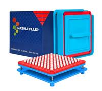 wananfu Máquina de llenado de cápsulas para cápsulas vacías tamaño 5, vegetariana o gelatina, instrucciones detalladas y cuchara incluidas (idioma español no garantizado)