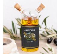Wanapix | Aceitera y vinagrera en botella de cristal Personalizada | Botella 2 en 1 | Juego Dispensador de Vinagre y Aceite | Oil since