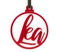 Wanapix | Adorno Navideño Personalizado con Nombre | Bola Árbol de Navidad de Metacrilato | Decoración Navideña Original | 8 cm | Rojo