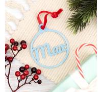 Wanapix | Adorno Navideño Personalizado con Nombre | Bola Árbol de Navidad de Metacrilato | Decoración Navideña Original | 8 cm | Azul Claro