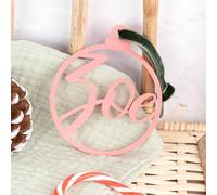 Wanapix | Adorno Navideño Personalizado con Nombre | Bola Árbol de Navidad de Metacrilato | Decoración Navideña Original | 8 cm | Rosa